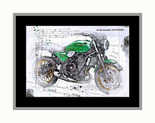 Line tech drawing kawasaki - drawing,