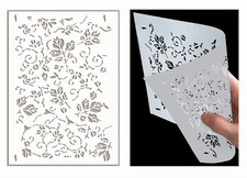 Lace Stencil Flourish Cake Pattern Paint Wall Furniture Reusable Crafts Art FL99