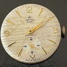 Running Smiths Deluxe Cal 104 15 Jewel Manual Wind Movement & Dial (B499)