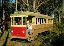 Picture Postcard:-SYDNEY TRAMWAY MUSEUM, BRISBANE BOGIE SALOON TRAMCAR 180