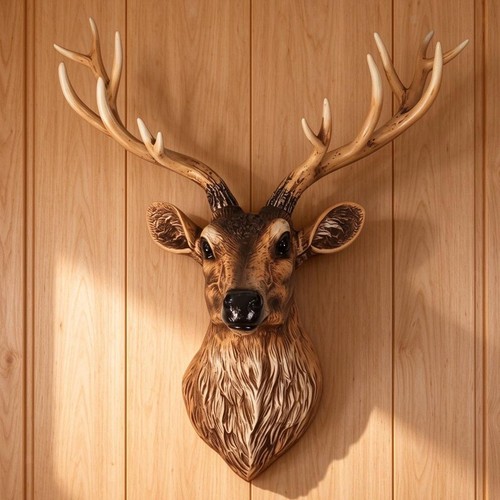 Deer head wall decor - wall, sculpted