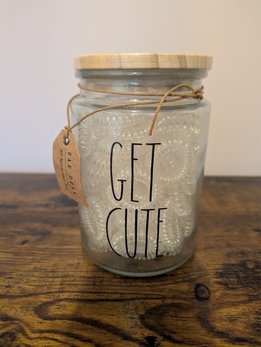 Rae dunn glass jar with - glass,