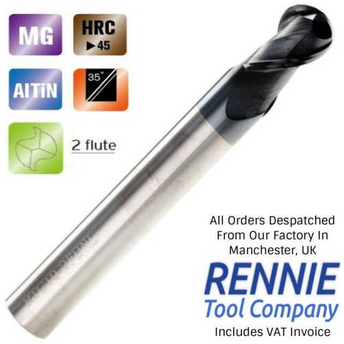 Solid carbide flute ballnose - carbide, 2