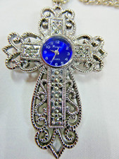 A Lovely Ecclesiastical Picador London Watch Mounted in a Cross with 28" Chain