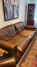 Laura Ashley Vintage Leather 2 seater Sofa– Brown – Classic Style