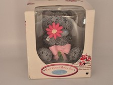 ME TO YOU BEAR FIGURINE MONEY BOX  BEAR HOLDING FLOWER EXTREMELY RARE BOXED 