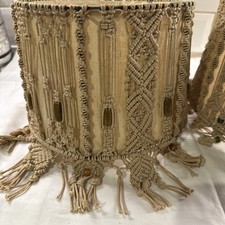 Vintage Macrame Lamp Shades x2