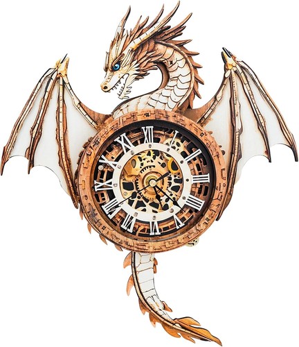 Cutywood dragon clock - dragon, 3d