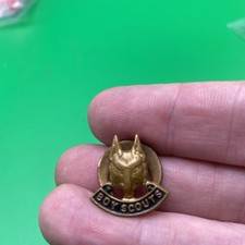 Vintage brass & enamel Boy