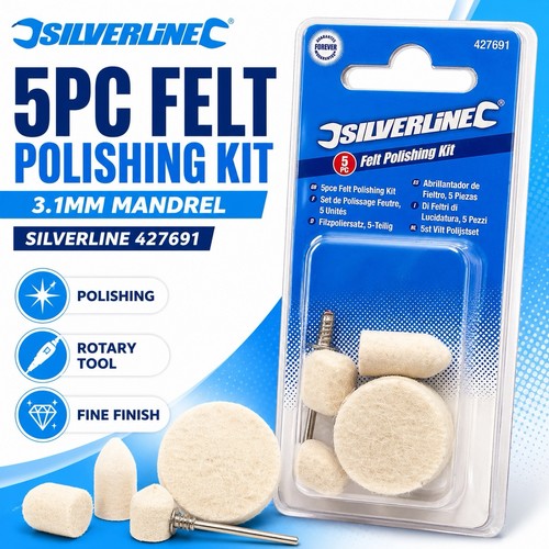 Silverline 5pc felt polishing - silverline,