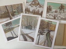 BILLY CHILDISH Set of 6 ART CARD PRINTS Landscapes LIMITED EDITION L-13 Gallery