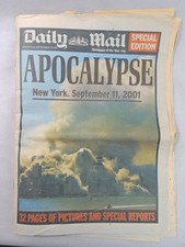 Daily Mail London Newspaper 9/11 10th Sept 2001 Twin Towers New York Attack 911