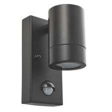 Saxby Outdoor Wall Light PIR Sensor Matt Black Stainless Steel Contemporary