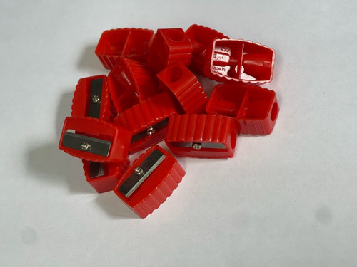 Plastic red pencil sharpener - plastic,
