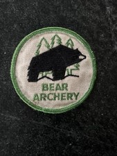 Fred Bear Archery Patch RARE 70s Vtg Sew On Bow Hunting 3” Logo