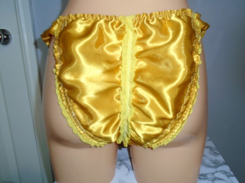 Golden yellow shiny satin