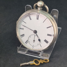 Servised  Antique Solid Silver gents London Fusee 1873 Pocket Watch Ref3840