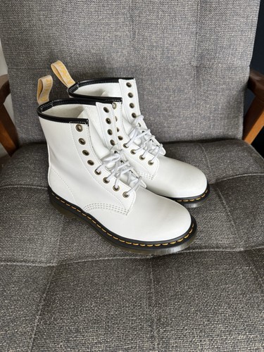 Martens vegan leather - leather, white