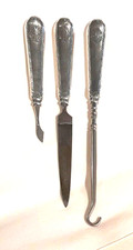 Three Piece Sterling Silver Art Deco Vanity Manicure / Boot Hook Set