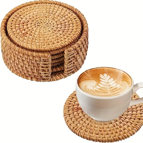 3pcs rattan coaster set with - coaster,