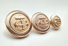 Pack of 10 Gold Colour Metal Military Uniform Anchor Sew on Shank 15, 20, 22mm