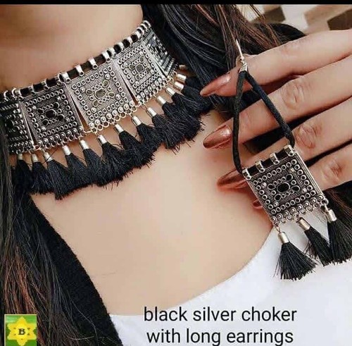 Asian silver oxidised ethnic - silver,