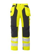 Projob 6506 High Vis Work Trousers with Holster Pockets Yellow/Black Size 88