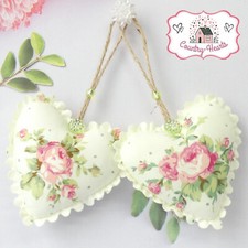 2 Cream Pink Rose Shabby Chic