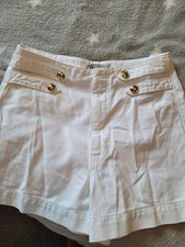 Zara White Shorts With Gold