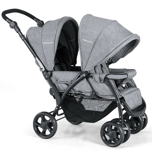 Folding double baby stroller - folding,