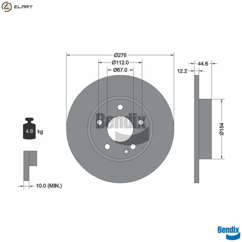 Brake disc bds1638 - brake,