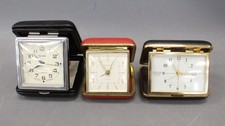 3x Vintage SLAVA, TOKYO & EUROPA Travel Alarm Clocks - Europa Working - L35