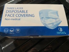 Disposable 3- Layer Face Mask Blue, 50-Pack