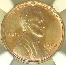 1925 D Lincoln Cent MS65 BN NGC BU Unc Wheat Penny - NGC Registry [835]