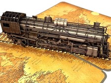 3D Pop-Up Steam Train Card –