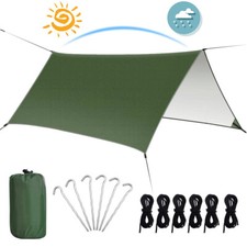 Tent Tarp 3x3m Waterproof Tarpaulin Rain Fly Shelter for Outdoor Camping Hammock