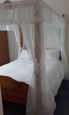 WHITE 6" LACE TRIMMED KNITTED