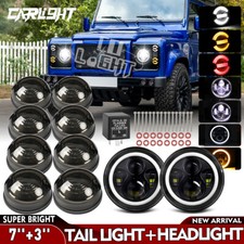 Full Smoked LED Light Upgrade Kit For Land Rover Defender 90 110 TD5 1990-2014