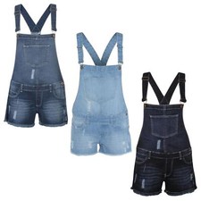 Ladies Dungaree Shorts Stretchable Braces Hot Pants One Piece Womens Playsuit UK