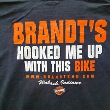 Harley Davidson Wabash Indiana Brandt's T-Shirt XL Biker Graphic Print Dealer