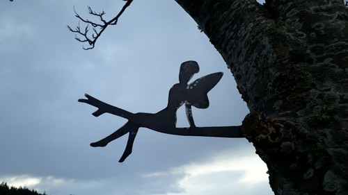 Bare metal fairy branch - metal, on