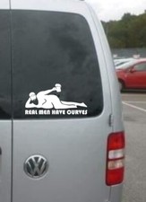 REAL MEN CURVES FUNNY STICKER Novelty Vinyl Decal Car Van Camper Jdm Toolbox 4x4