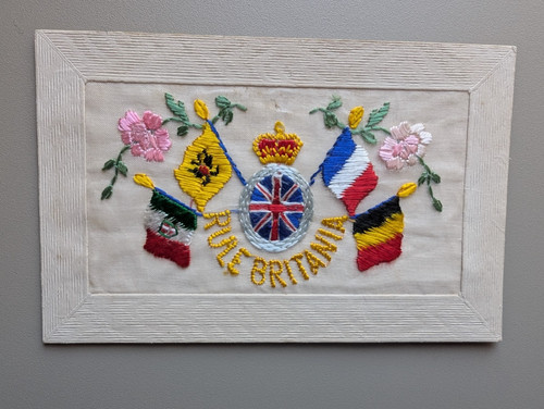 Old silk postcard ww1 - postcard, allies