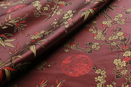 Chinese brocade fabric cherry - fabric,