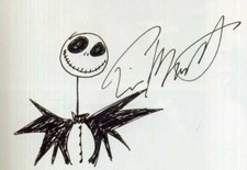 TIM BURTON Signed Cartoon -