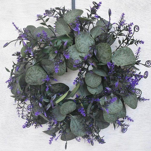 Lavender wreaths front - lavender, door