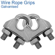 3mm 5mm 6mm 8mm 10mm 12mm 16mm 19mm 22mm 26mm 34mm WIRE ROPE GRIPS CLAMP U BOLTS