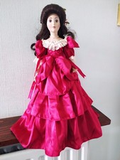 FRANKLIN MINT MUSICAL PORCELAIN DOLL JOANNA approx 17.5" in height