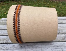 Vintage 60’s/70’s Large Tapered Drum Hessian Lamp Shade -West German Style -31cm