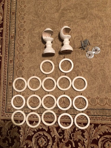 White wooden curtain rings x17 - white,